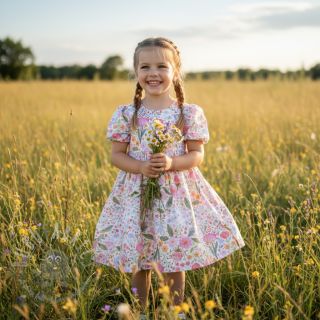 Dvoslojna gaza/muslin Flowers pink dream digital print