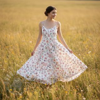 Dvoslojna gaza/muslin Flowers Jana digital print