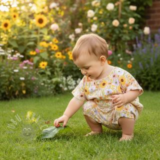 Dvoslojna gaza/muslin Flowers Hot summer digital print