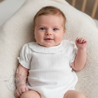 Dvoslojna gaza/muslin BORDER Helene white