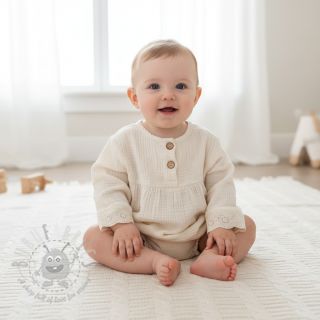 Dvoslojna gaza/muslin BORDER Helene natural