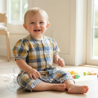 Dvoslojna gaza/muslin DOUBLE SIDED Summer Check