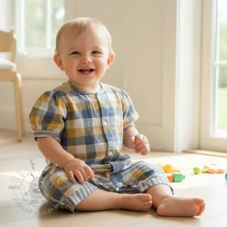 Dvoslojna gaza/muslin DOUBLE SIDED Summer Check