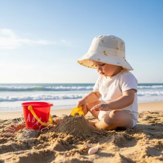 Dvoslojna gaza/muslin EMBROIDERY Fruit natural yellow