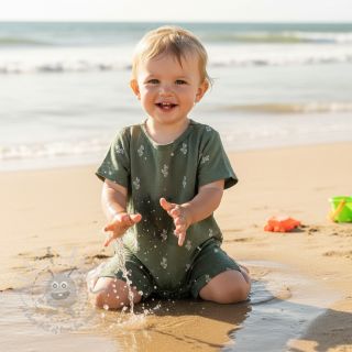 Dvoslojna gaza/muslin EMBROIDERY Cactus green