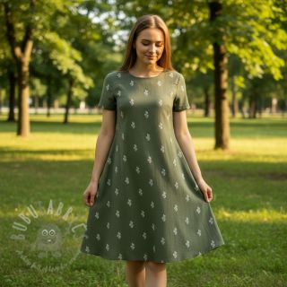 Dvoslojna gaza/muslin EMBROIDERY Cactus green