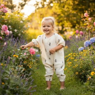 Dvoslojna gaza/muslin EMBROIDERY Cactus SIMPLY NATURAL