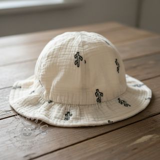 Dvoslojna gaza/muslin EMBROIDERY Cactus natural