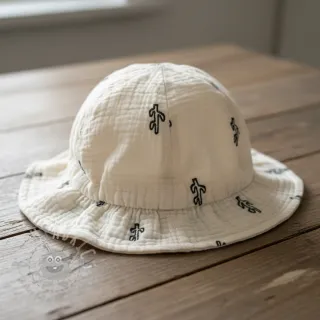Dvoslojna gaza/muslin EMBROIDERY Cactus SIMPLY NATURAL