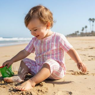 Dvoslojna gaza/muslin YARN DYED Stripe in stripe pink