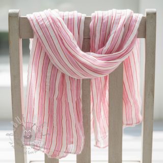 Dvoslojna gaza/muslin YARN DYED Stripe in stripe pink