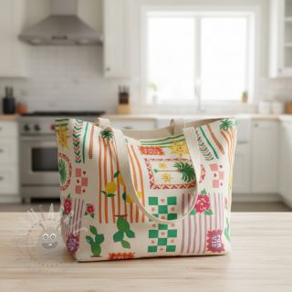 Dekorativno blago Linenlook Pura Vida Patch digital print