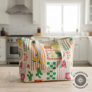 Dekorativno blago Linenlook Pura Vida Patch digital print