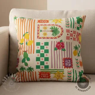 Dekorativno blago Linenlook Pura Vida Patch digital print