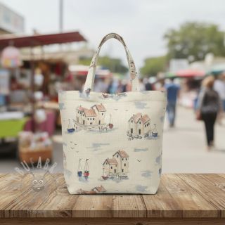 Dekorativno blago Linenlook Seaside House View digital print