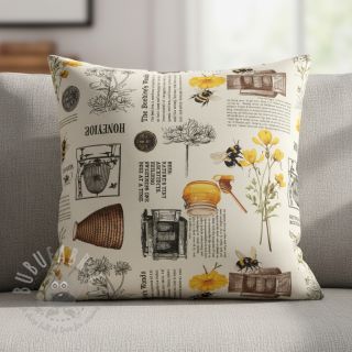 Dekorativno blago Linenlook Bee Honey Recipe digital print