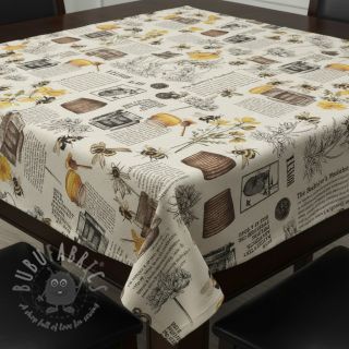 Dekorativno blago Linenlook Bee Honey Recipe digital print