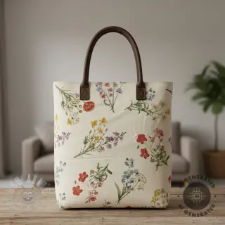 Dekorativno blago Linenlook Delicate Floral Field digital print