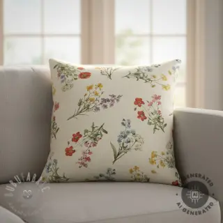 Dekorativno blago Linenlook Delicate Floral Field digital print