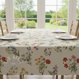 Dekorativno blago Linenlook Delicate Floral Field digital print