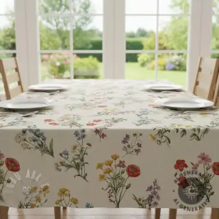 Dekorativno blago Linenlook Delicate Floral Field digital print