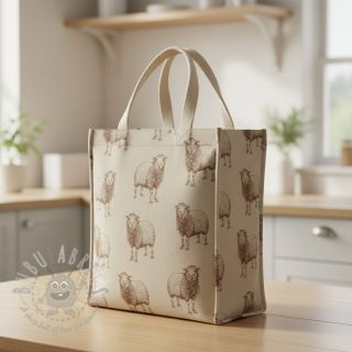 Dekorativno blago Linenlook Pen Drawing Sheep digital print