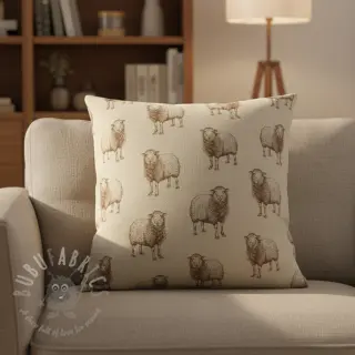Dekorativno blago Linenlook Pen Drawing Sheep digital print