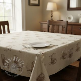 Dekorativno blago Linenlook Pen Drawing Sheep digital print