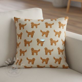 Dekorativno blago Linenlook Labradoodle Dog Love digital print