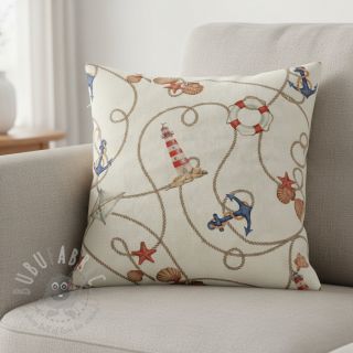 Dekorativno blago Linenlook Maritime Rope Mix digital print