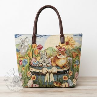 Dekorativno blago GOBELIN PREMIUM Floral Easter Bunny PANEL