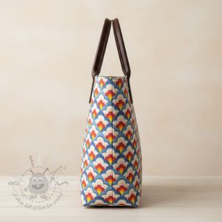 Dekorativno blago Linenlook Graphic Flower Scale digital print