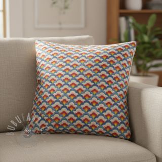 Dekorativno blago Linenlook Graphic Flower Scale digital print