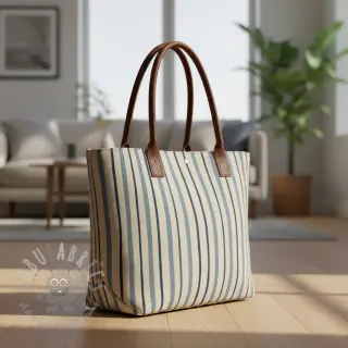 Dekorativno blago Linenlook premium Wavy Art Stripe