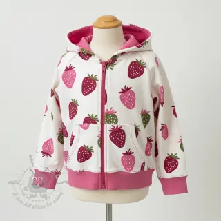 Kosmatena prevešanka JOGGING Strawberries ecru