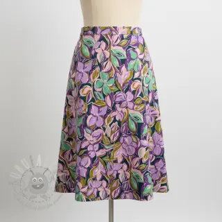 Bombažna tkanina VISCOSE Flowers cobalt