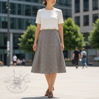 Bombažna tkanina YARN DYED BRUSHED Check Mike ecru