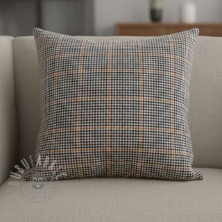 Bombažna tkanina YARN DYED BRUSHED Check Mike ecru