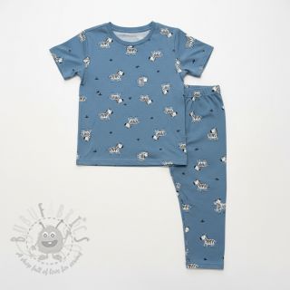 Bombažna tkanina FLANNEL Zebras blue