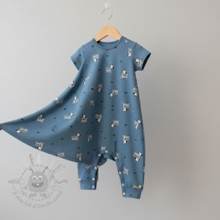 Bombažna tkanina FLANNEL Zebras blue