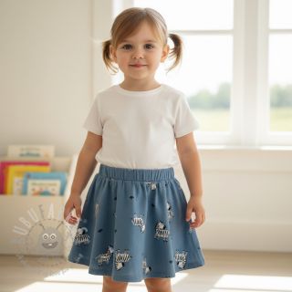 Bombažna tkanina FLANNEL Zebras blue