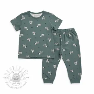 Bombažna tkanina FLANNEL Zebras green