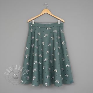 Bombažna tkanina FLANNEL Zebras green