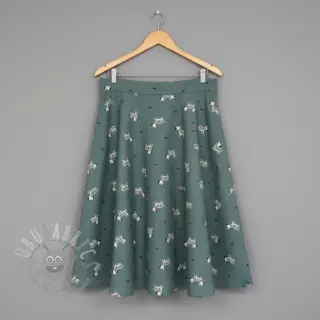 Bombažna tkanina FLANNEL Zebras green