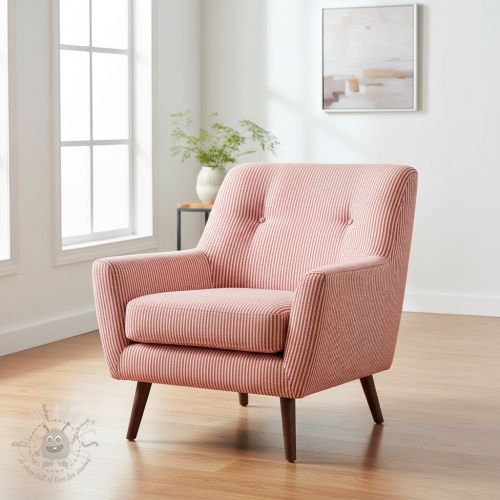 Dekorativno blago DOBBY Colored stripe poppy red