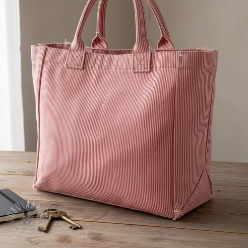 Dekorativno blago DOBBY Colored stripe poppy red