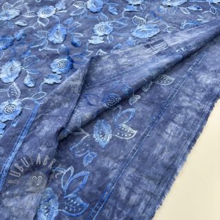 Bombažna tkanina TIE DYE EMBROIDERY Flora design B