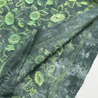 Bombažna tkanina TIE DYE EMBROIDERY Flora design A