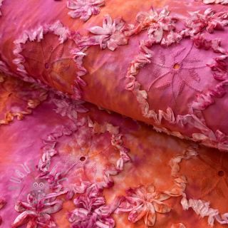 Bombažna tkanina TIE DYE EMBROIDERY Eva tape design F