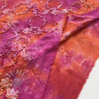 Bombažna tkanina TIE DYE EMBROIDERY Eva tape design F